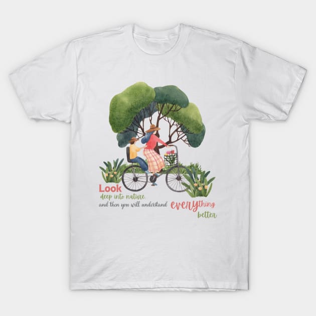 Girl in a Bike with Saying T-Shirt by Martsy